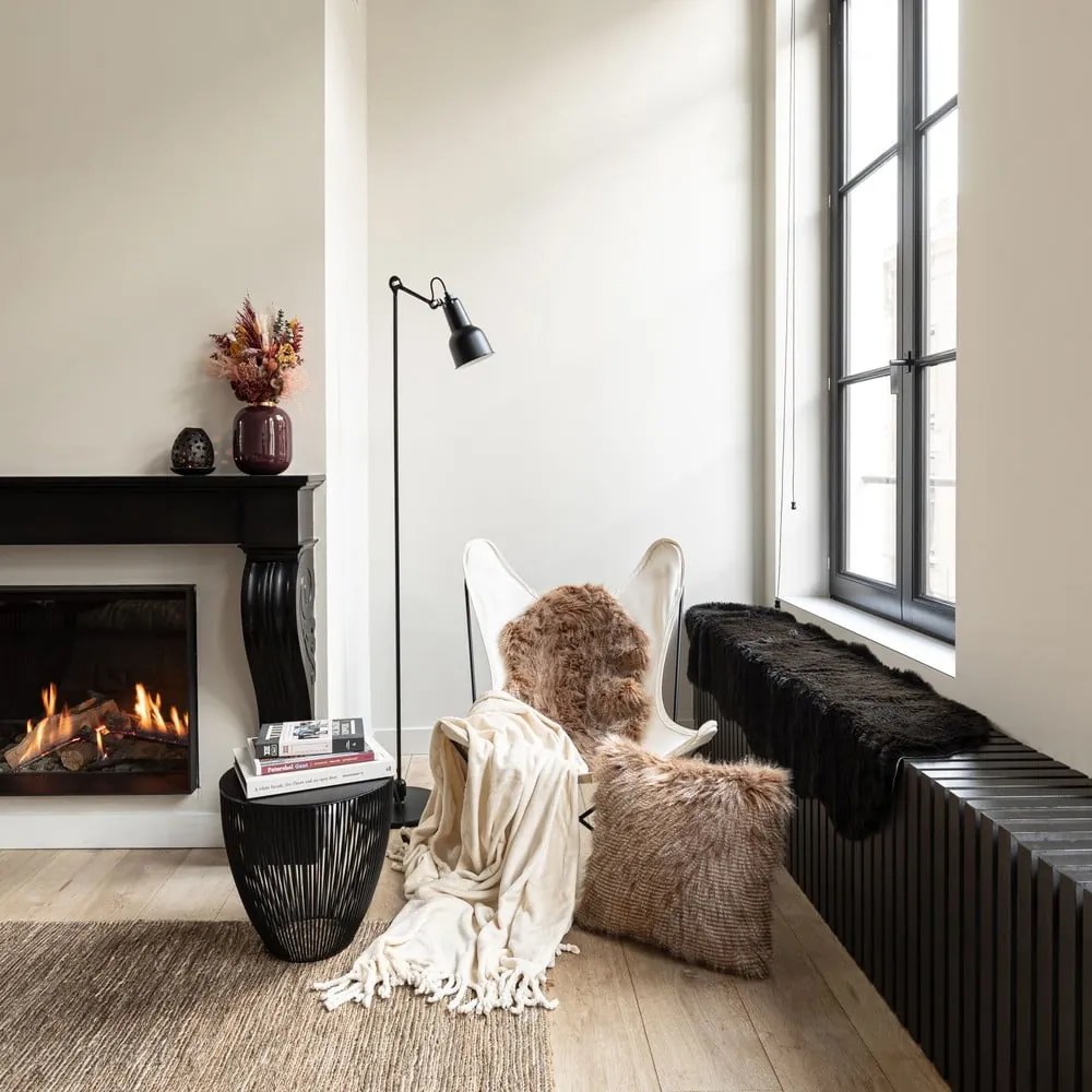 Čierna umelá kožušina Tiseco Home Studio Lambskin, 60 x 180 cm