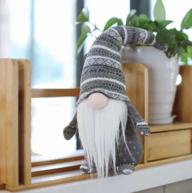 Vianočný škriatok YX036 sivý