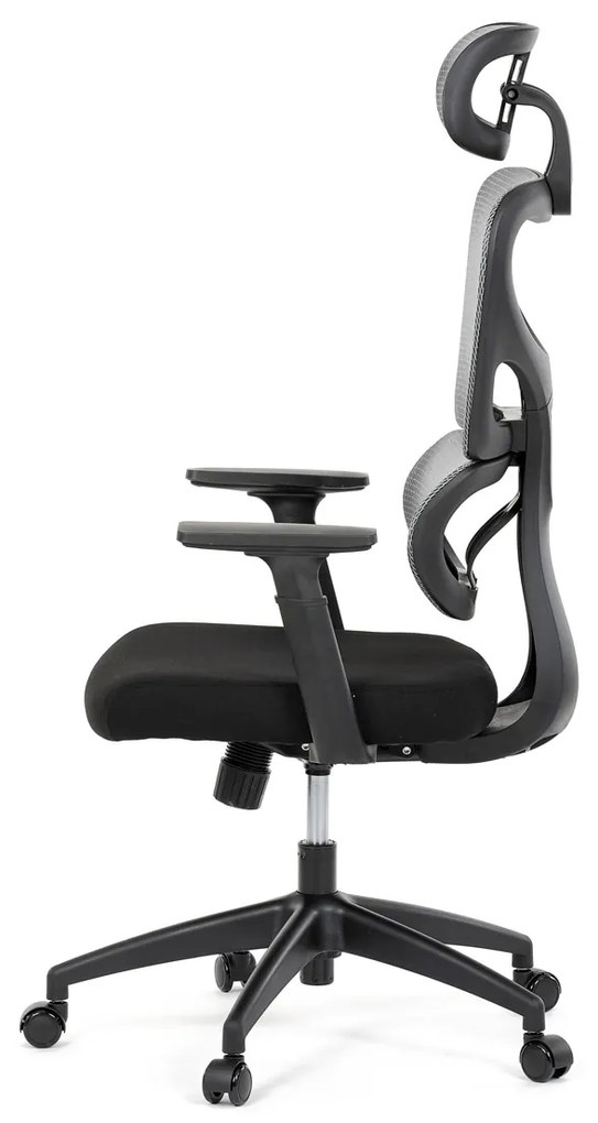 Autronic - Kancelářská židle, šedá síťovina, černý plast, kolečka na tvrdé podlahy - KA-K2080 GREY AKCE