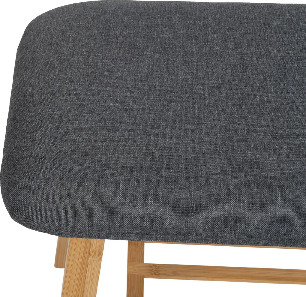 Noela Bambusová lavica s látkovým poťahom BENCA šedá