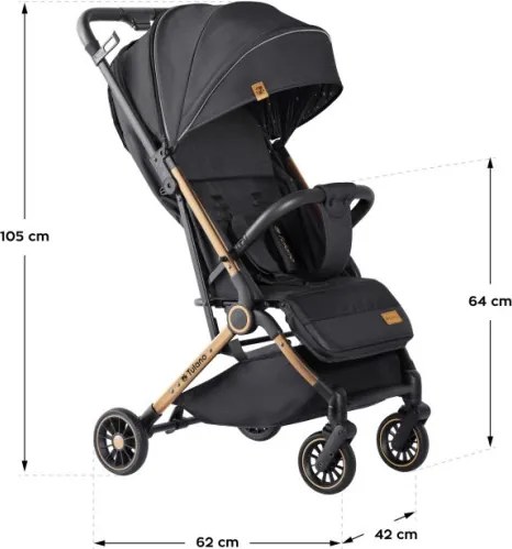 Športový kočík Milan 35 čierny / zlatý