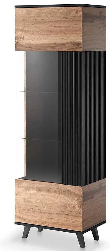 Vitrína Random w  wotan/čierna