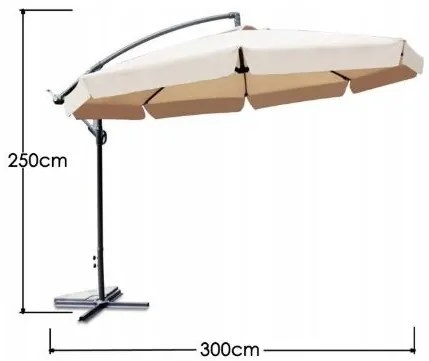 Bestent Záhradný skladací krémový slnečník 350cm