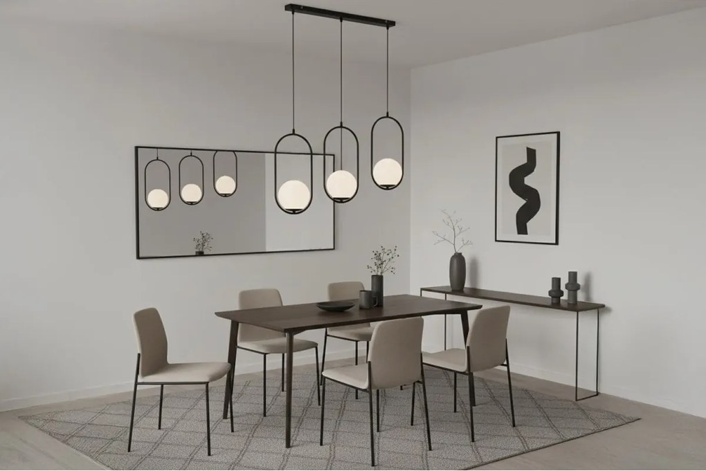 Závesné svietidlo Florence, 3x biele sklenené tienidlo, b, UI