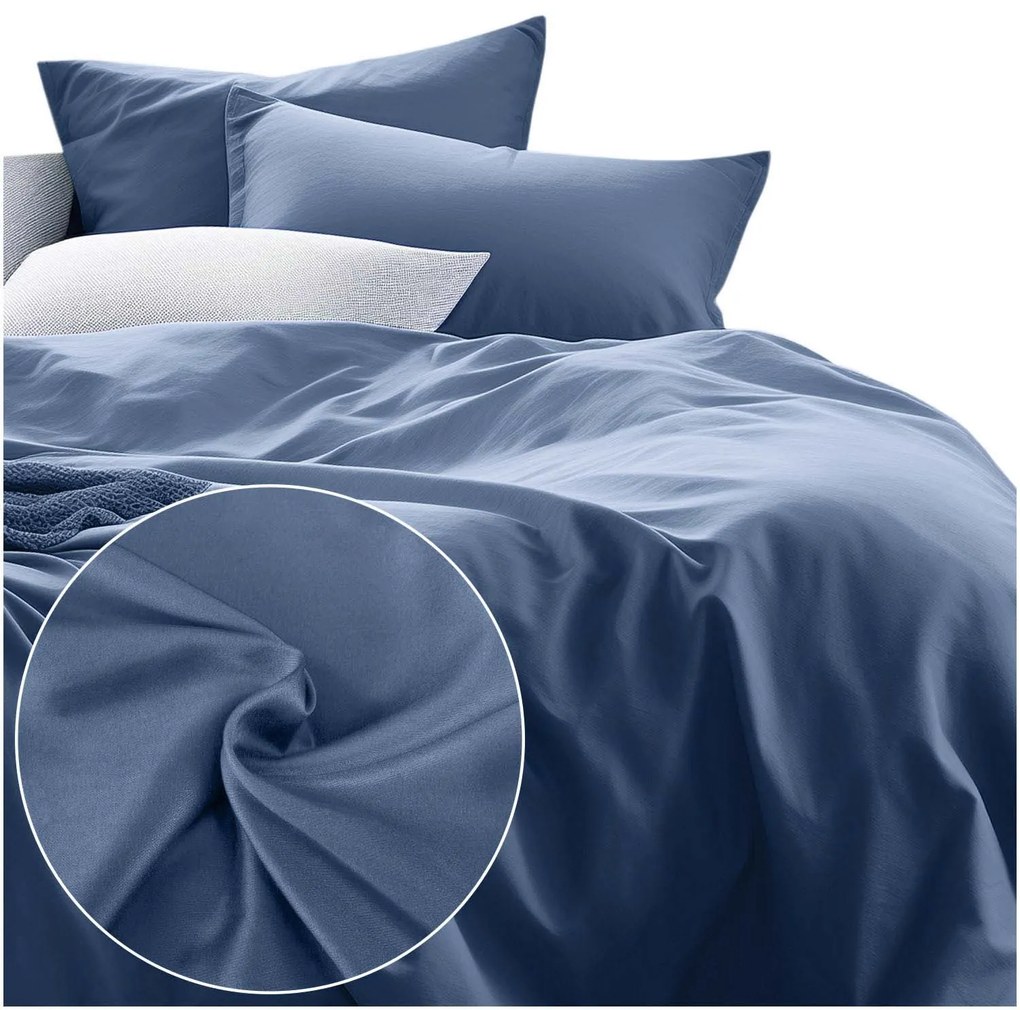 SATÉNOVÉ OBLIEČKY SATYNLOVE CLASSIC 180X200 CM, 2KS 70X80 CM MODRÉ