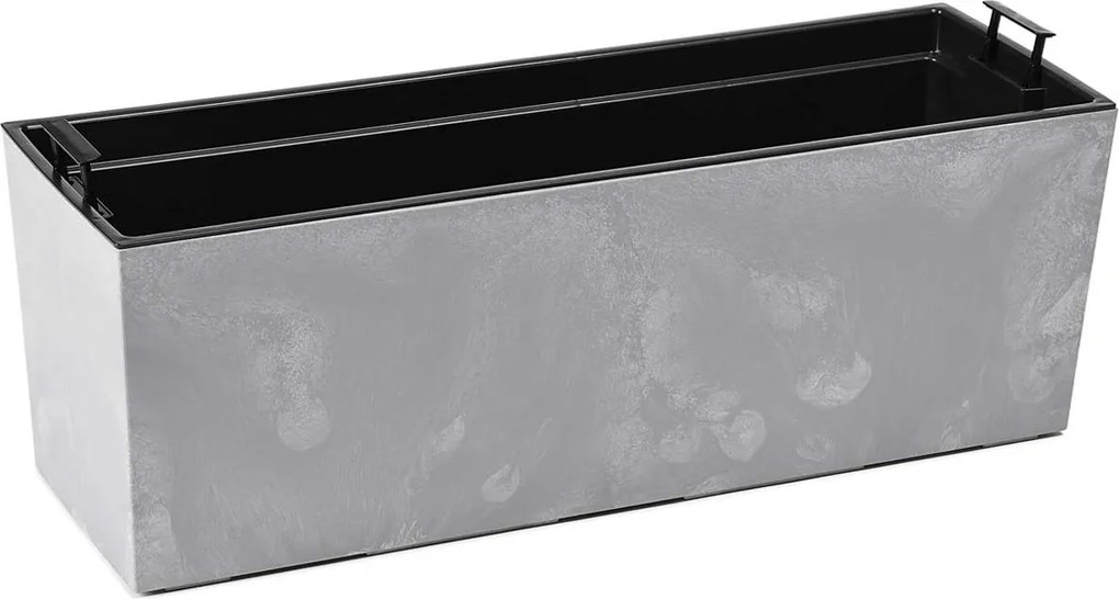 PLASTOVÝ KVETINÁČ BOUQUET 19X56 CM IMITÁCIA BETÓNU SIVÁ