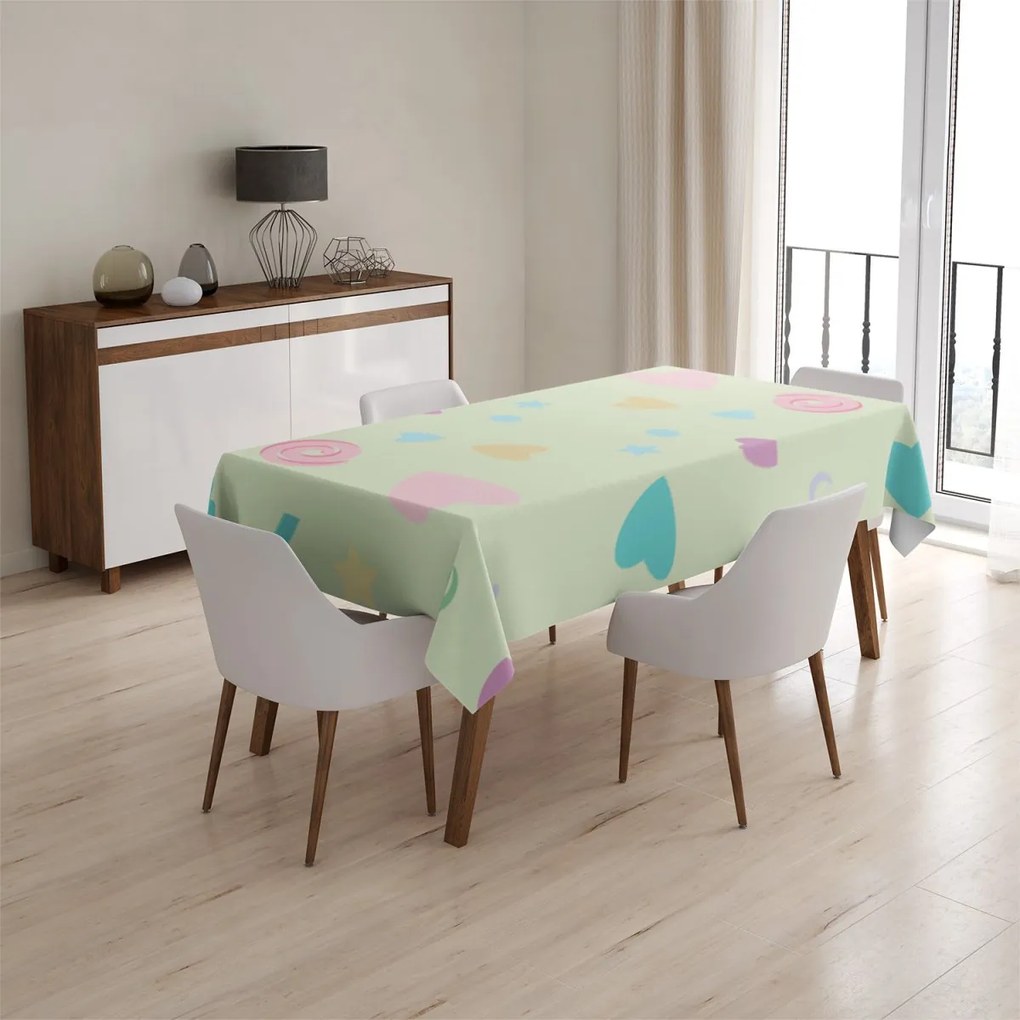 Sablio Obrus Srdiečka a špirály XL - 130x130 cm