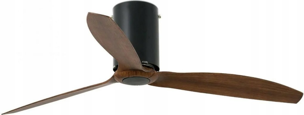Stropný ventilátor Faro Mini Tube Fan DC, čierna/drevo, 6 rýchlostí, dálka