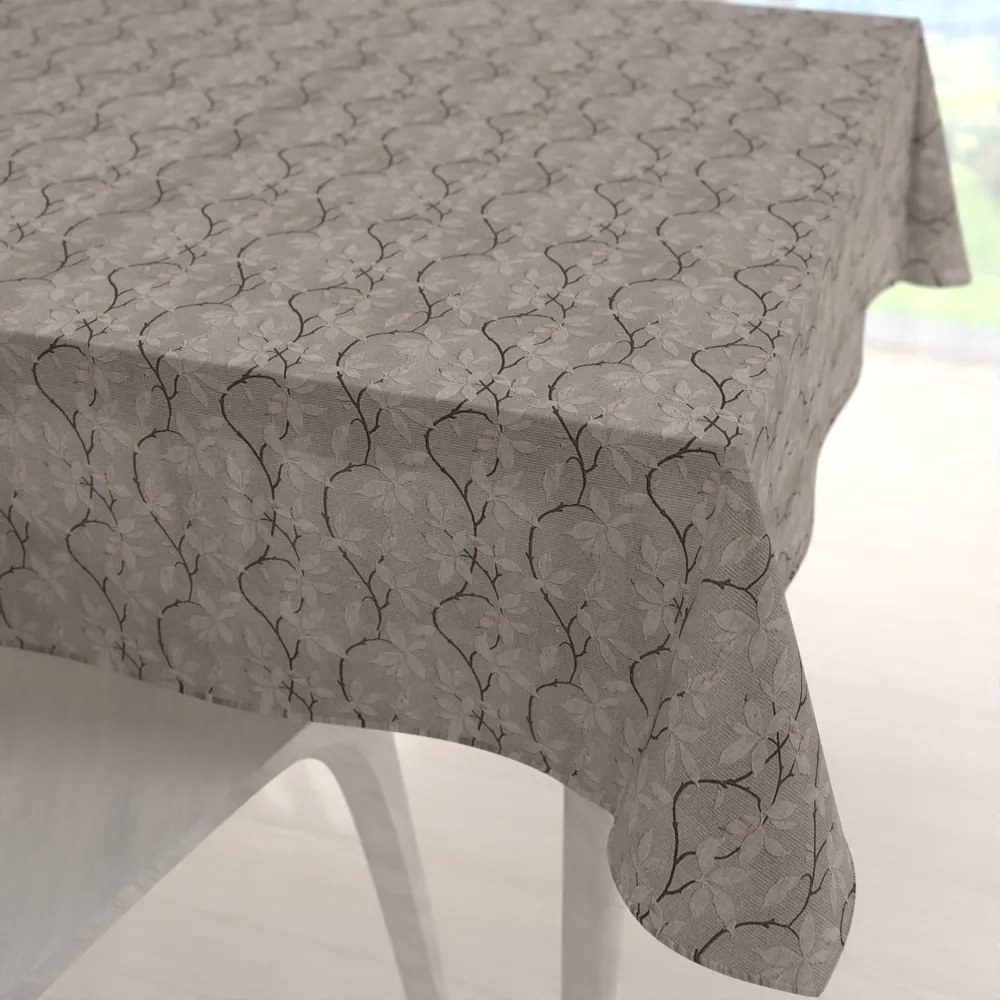 Biante Dekoračný štvorcový obrus PML-086 Popínavé vetvičky na hnedosivom 130x130 cm