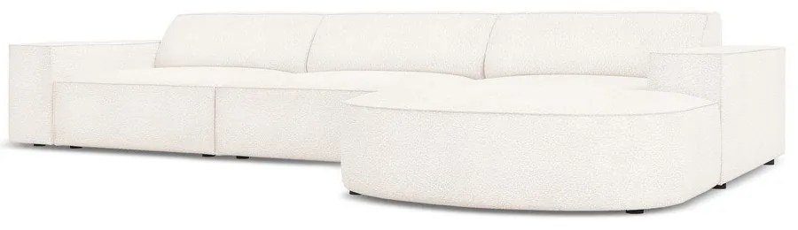 Béžová rohová pohovka z textílie bouclé (pravý roh) Jodie – Micadoni Home