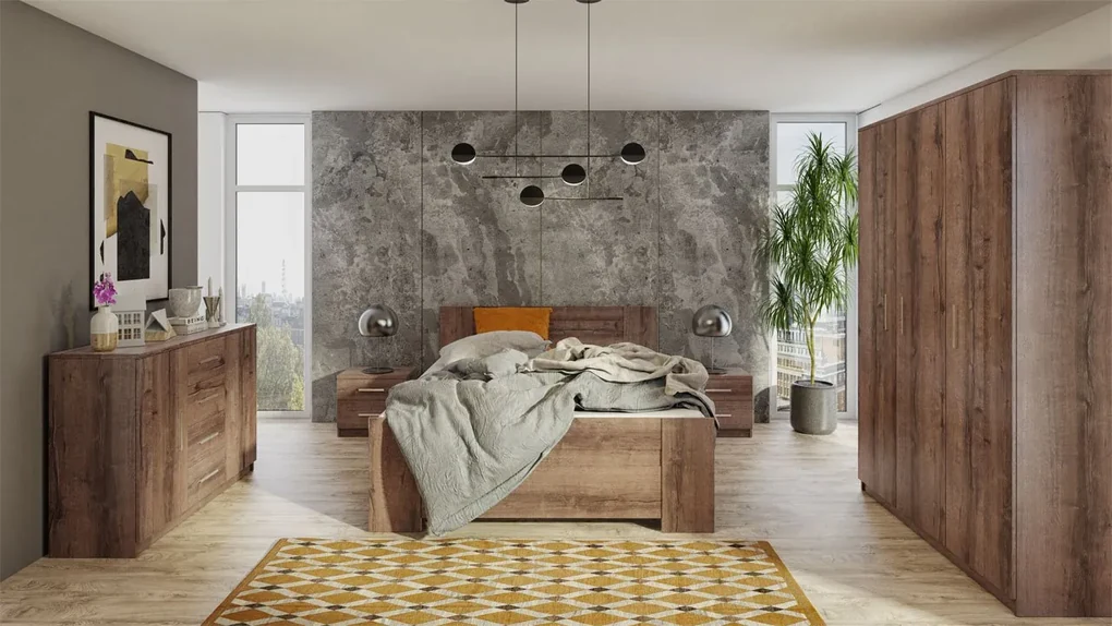Spálňa Kler XII, Farby: biela / biela + ekokoža Soft Pik 029