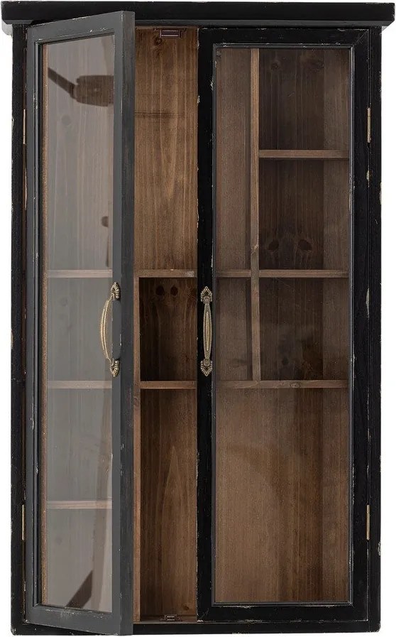 Čierna závesná vitrína z jedlového dreva 50x80x14 cm Hazem – Bloomingville