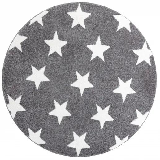 styldomova Sivobiely koberec sketch hviezdy kruh FA68