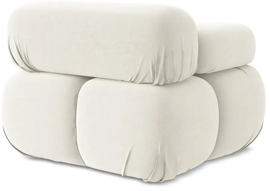 Biely zamatový modul pohovky (ľavý roh) Lokua – Makamii