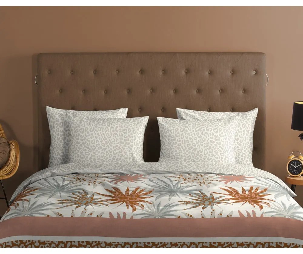 Bielo-svetlosivé bavlnené obliečky na jednolôžko 140x200 cm – Good Morning