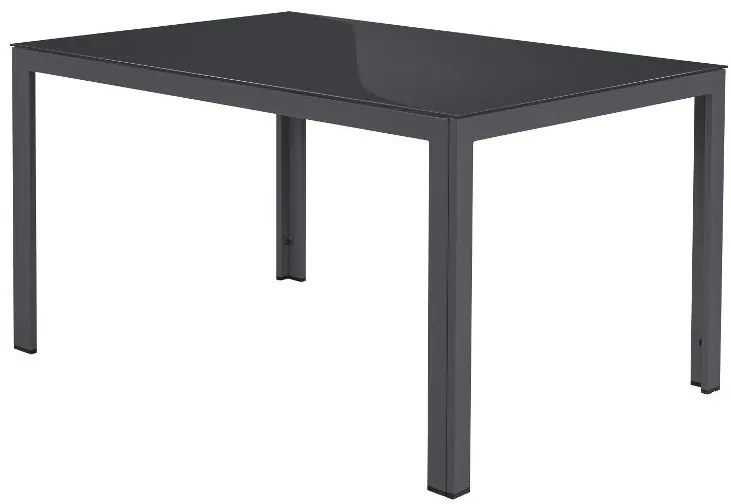 Livarno home Hliníkový záhradný stôl Houston/Toronto, sivý + Hliníkové kreslo Toronto s vysokým operadlom, antracitové, 4 kusy  (800008249)