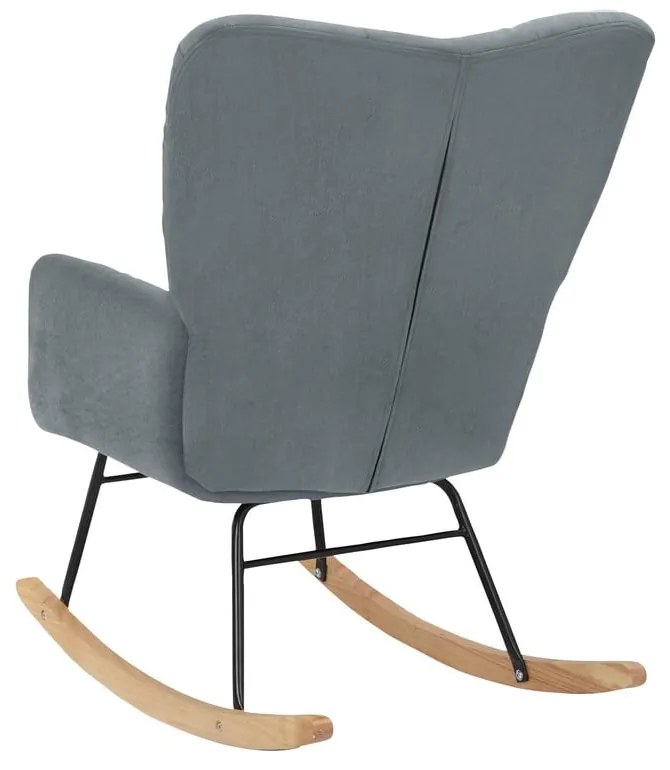 Sivé zamatové hojdacie kreslo Elza – Støraa