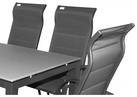 Doppler SALERNO MIAMI sivé - záhradná hliníková sedacia súprava 6+1/stôl 150 x 90