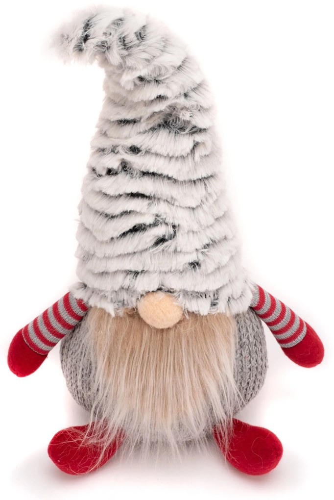 Vánoční skřítek ELF 011 - 40 cm červený/šedý