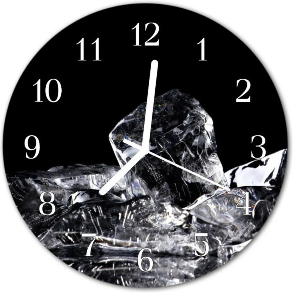 Sklenené hodiny okrúhle  kocky ľadu