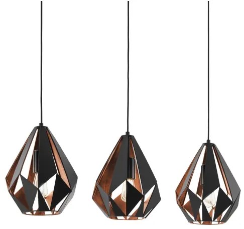 Eglo 49991 - Závesné svietidlo CARLTON 1 3xE27/60W/230V