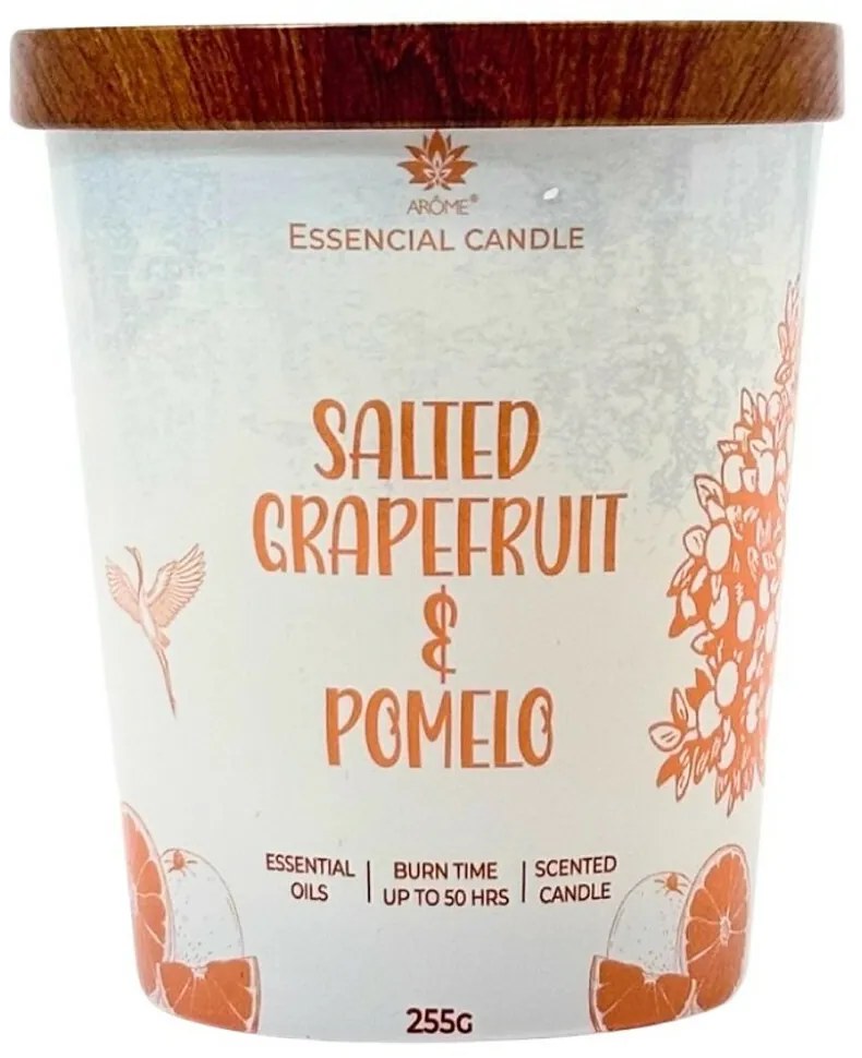 Sviečka Arome v skle s kovovým viečkom 255g Slanýgrapefruit a pomelo