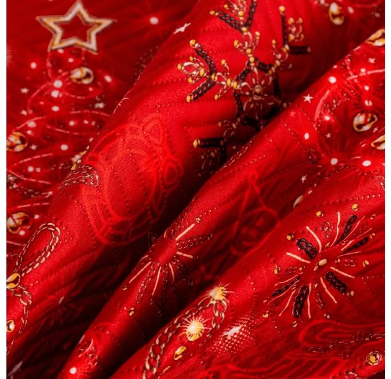 Prehoz na posteľ CHRISTMAS MAGIC, červený Rozmer: 200 x 220 cm