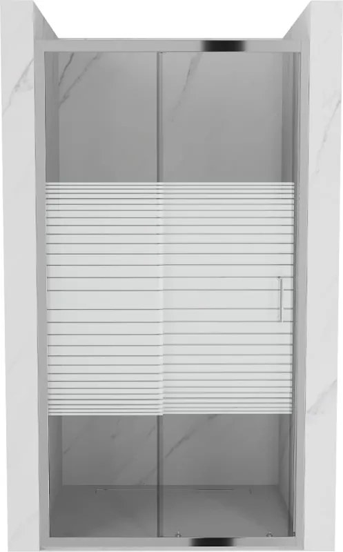 Mexen Apia posuvné sprchové dvere 90 cm, pruhy, chróm - 845-090-000-01-20