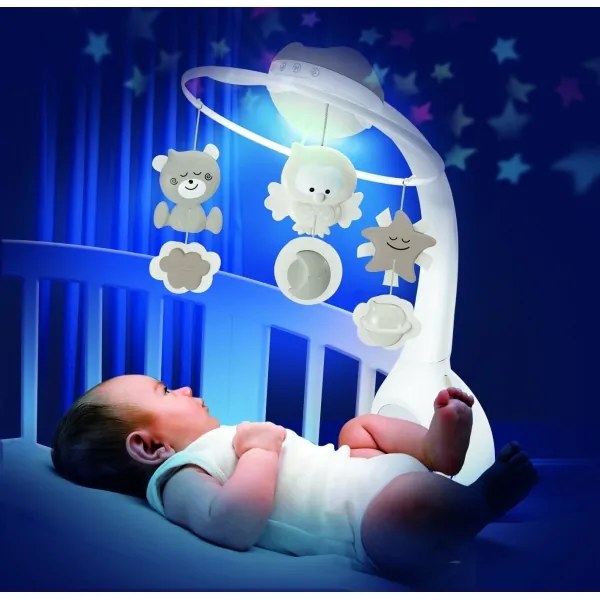 Infantino - Kolotoč nad postieľku 3v1 s melódiou, 3xAAA, hnedý