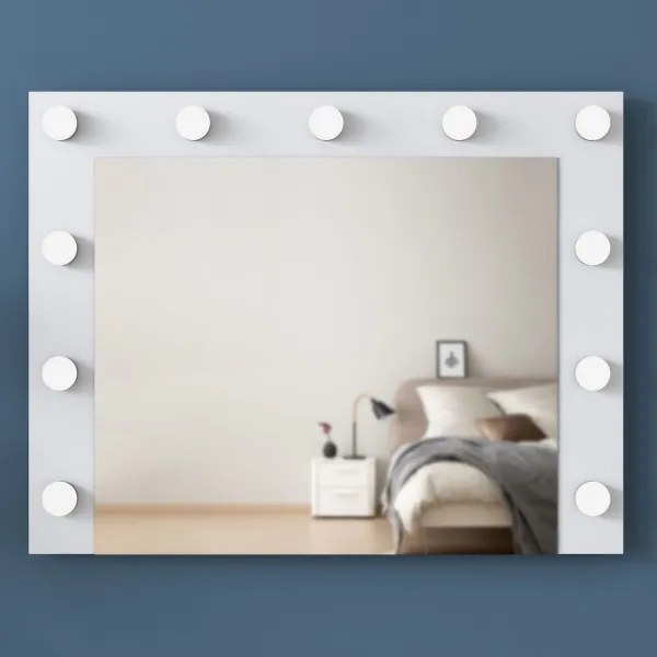 Nástenné zrkadlo s policou RANI 90x71,8 cm biela