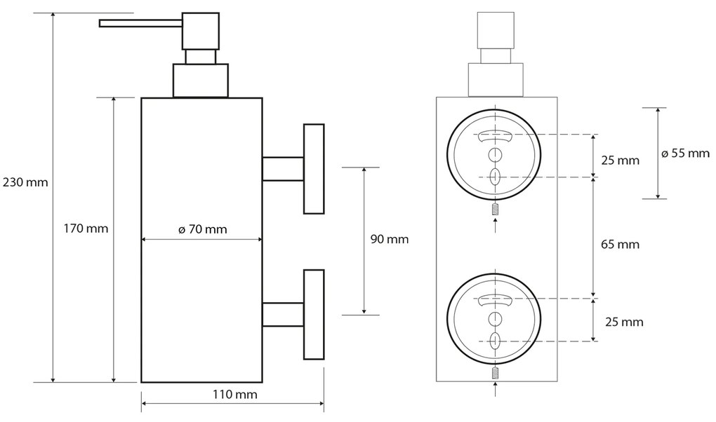 Sapho, X-ROUND dávkovač mydla 550ml, chróm, XR102