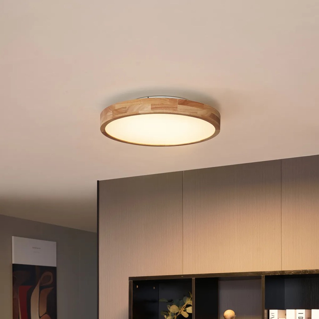 Škandinávske stropné svietidlo drevené 50 cm vrátane LED stmievateľné - Pecker