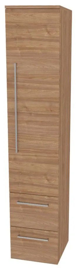 Mereo, Mereo Bino, kúpeľňová skrinka vysoká 163 cm, pravá, Multidecor, Light Select Walnut, MER-CN698LSW1