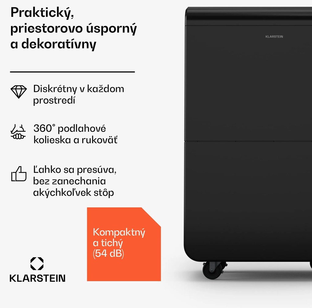 Klarstein DryFy Connect 70 odvlhčovač vzduchu, 70 l / deň, do 90 m², WiFi, ovládanie pomocou aplikácie, 8 L nádrž na vodu