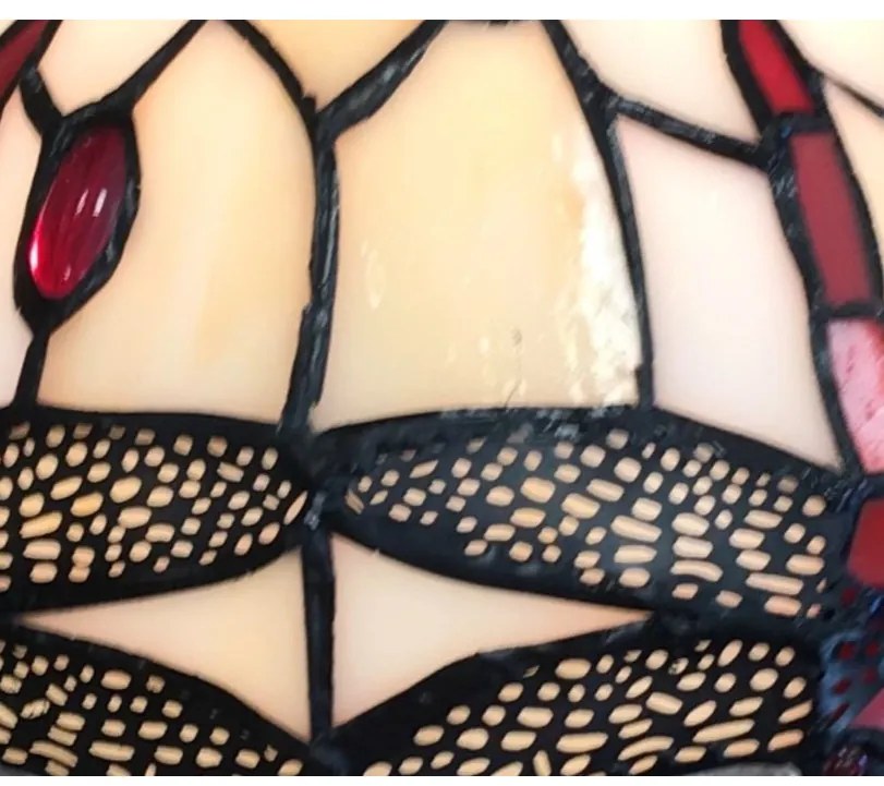 Metal Tiffany stolná lampa do obývačky Ø31*42 VÁŽKA JANTAR