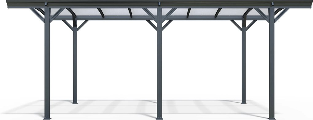 Prístrešok na auto BestBerg BBCP-CP8 / 17,3 m² / 576 × 300 × 219 cm / antracit/sivá