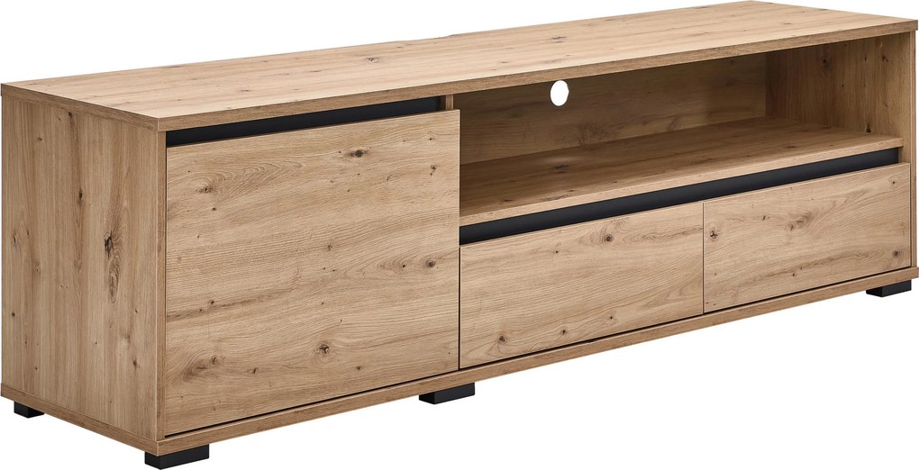 XXXLutz NÍZKA KOMODA, farba duba, antracitová, 180/55/48 cm Carryhome - TV nábytok - 000003003308