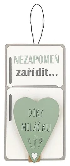 Nekupto Dřevěná cedulka s klipem Nezapomeň zařídit