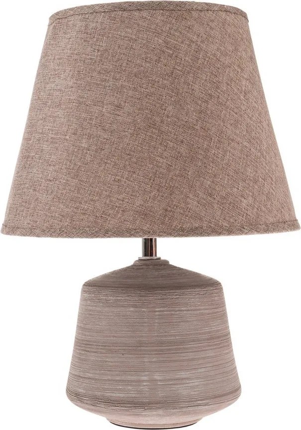 Béžovosvetlohnedá stolová lampa s textilným tienidlom (výška 33 cm) – Dakls