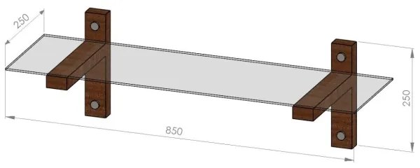 Nástenná polica 85x25 cm borovica/čierna