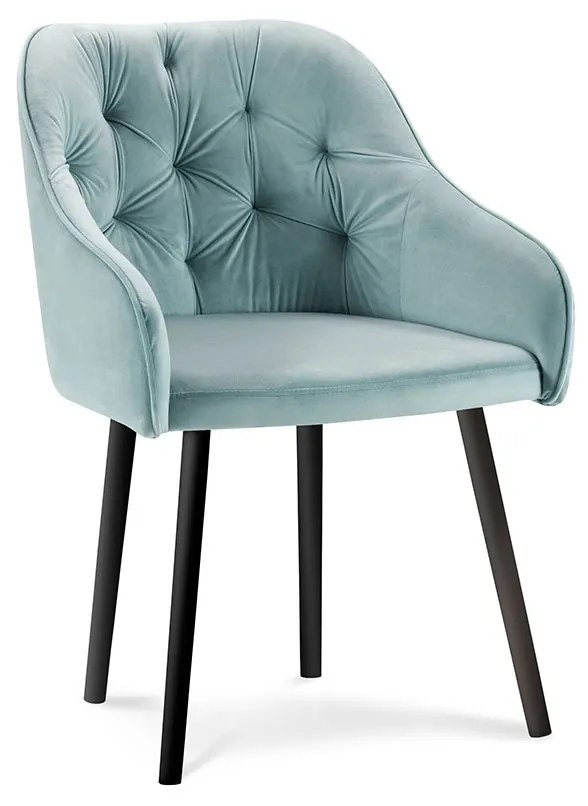 Zelená Zamatová stolička Luisa dĺžka 54 × šírka 50 × výška 80 cm MILO CASA