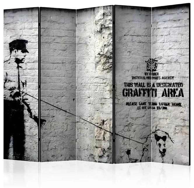 Paraván - Banksy - Graffiti Area II [Room Dividers] Veľkosť: 225x172, Verzia: Jednostranný