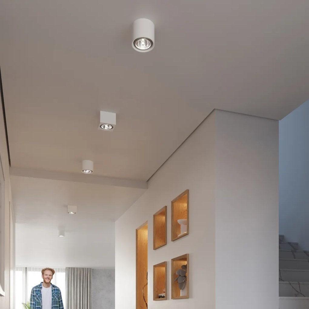 Stropné svietidlo Seida, 1x biele keramické tienidlo