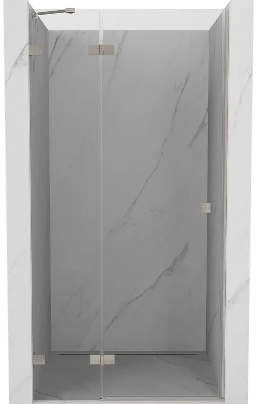 Mexen, Mexen Lunar výklopné sprchové dvere, ľavé 100 cm, transparentné, brúsený nikel - 834-100-000-97-00-L