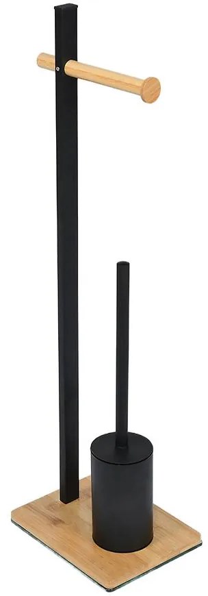 WC stojan čierna/bambus 2bir0033ba-A