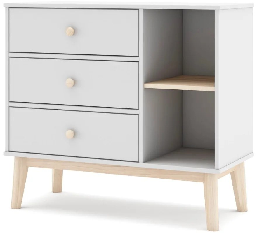 Biela nízka detská komoda 90x81 cm Esteban – Marckeric