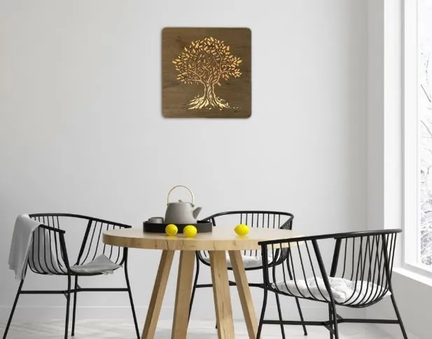 Podsvietený obraz strom Dub na batériu