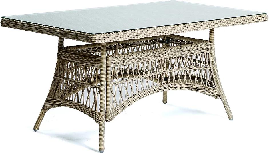 DEOKORK Zahradný stôl z umelého ratanu OXFORD 160x90 cm