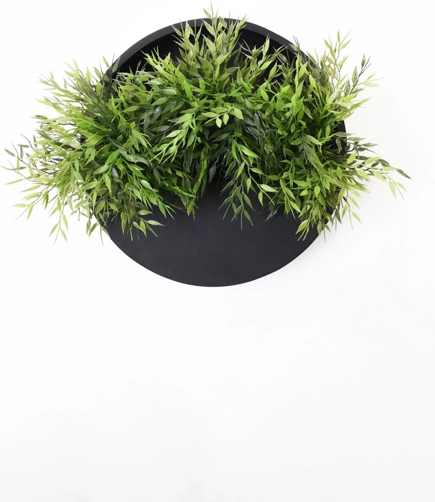 Kvetináč na stenu MURA, sklolaminát, Ø 40 cm, čierna