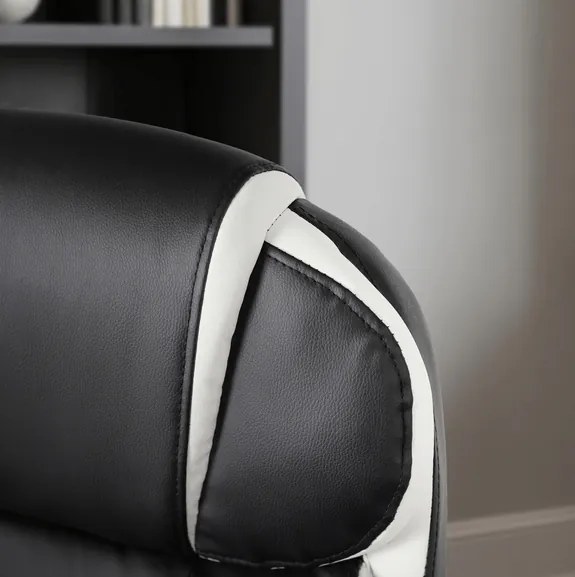 Vintino kancelárska otočná kožená stolička RONALD čierna